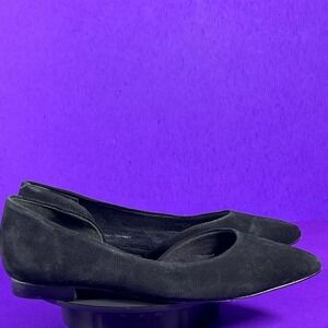 Walking‎ Cradles Women's Black Suede Pointed Toe Flats Shoe Size 7.5-NEW
